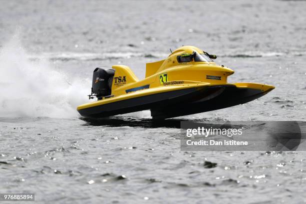 Francesco Cantando of Italy and Blaze Performance in action during free practice ahead of round two of the 2018 Championship, the F1H2O UIM Powerboat...