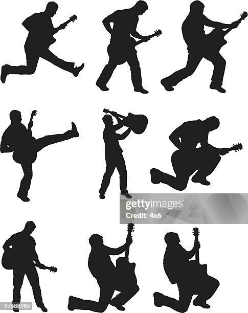 190 Playing Guitar Rocker Silhouette Stock Photos, High-Res Pictures ...