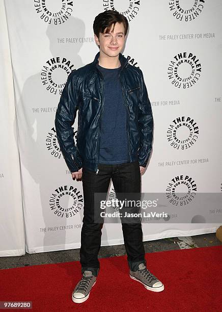 Actor Chris Colfer attends the "Glee" event at the 27th annual PaleyFest at Saban Theatre on March 13, 2010 in Beverly Hills, California.