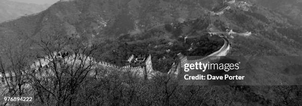 mutianyu valley, great wall of china - mutianyu stock pictures, royalty-free photos & images