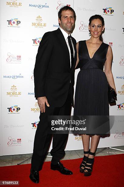 Greg Rusedski and Lucy Rusedski attend The Noble Gift Gala at The Dorchester on March 13, 2010 in London, England.
