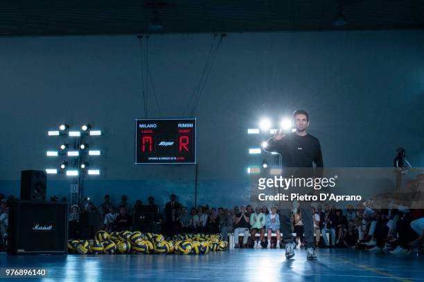 The Designer Massimo Giorgetti walks the runway at the MSGM show during Milan Men's Fashion Week Spring/Summer 2019 on June 17, 2018 in Milan, Italy.