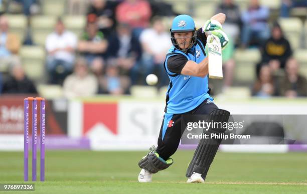 Ben Cox of Worcestershire Rapids bats during the Royal London One-Day Cup Semi-Final match between Worcestershire Rapids and Kent at New Road on June...