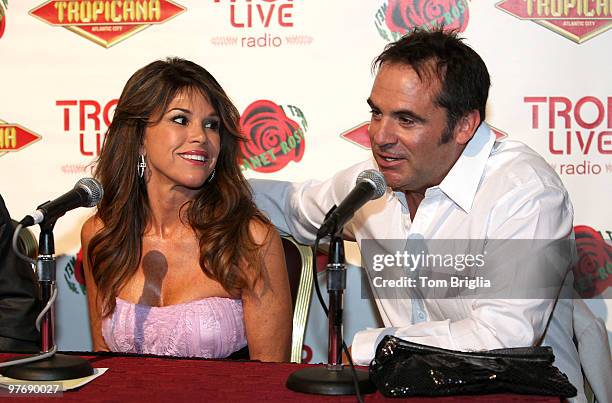 Lynne Curtin and Frank Curtin of the "Real Housewives of Orange County" stop for an interview at Tropicana Casino and Resort on Saturday, March 13,...