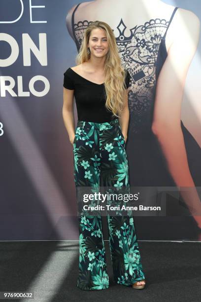 Solene Hebert from the serie 'Demain Nous Appartient' attends a photocall during the 58th Monte Carlo TV Festival on June 16, 2018 in Monte-Carlo,...