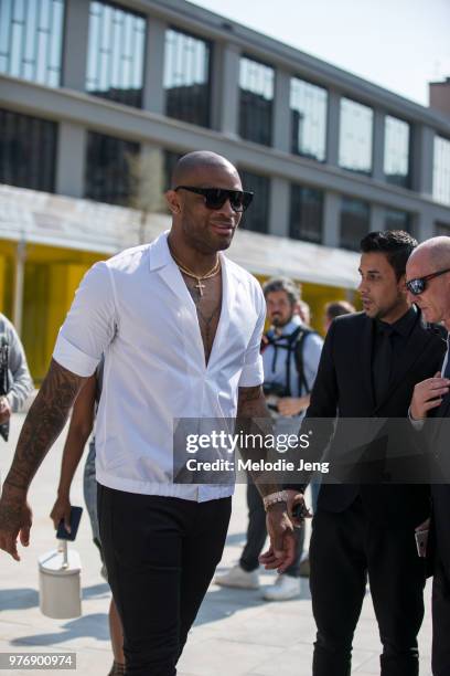 Basketball player P.J. Tucker during Milan Men's Fashion Week Spring/Summer 2019 on June 16, 2018 in Milan, Italy.