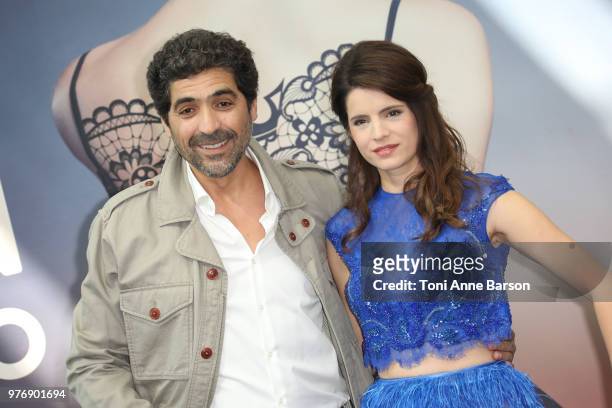Abdelhafid Metalsi and Aurore Erguy from the serie 'Cherif' attend a photocall during the 58th Monte Carlo TV Festival on June 16, 2018 in...