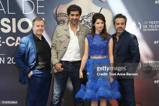 Francois Bureloup, Abdelhafid Metalsi, Aurore Erguy and Vincent Primault from the serie 'Cherif' attend a photocall during the 58th Monte Carlo TV...