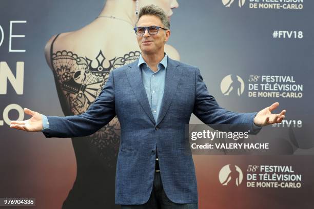 Actor Tim Daly poses during a photocall for the TV show "Madam secretary" as part of the 58nd Monte-Carlo Television Festival on June 17, 2018 in...