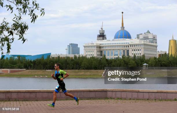 Athletes on the run course during IRONMAN 70.3 Astana on June 17, 2018 in Astana, Kazakhstan.