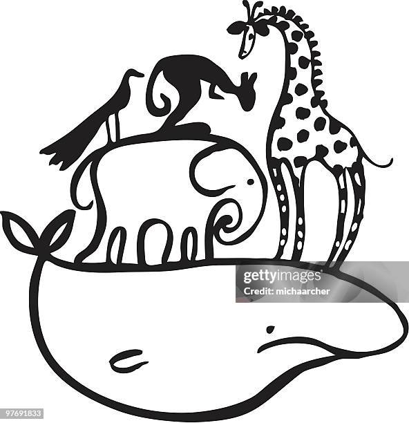 animals piled up - southern giraffe stock illustrations