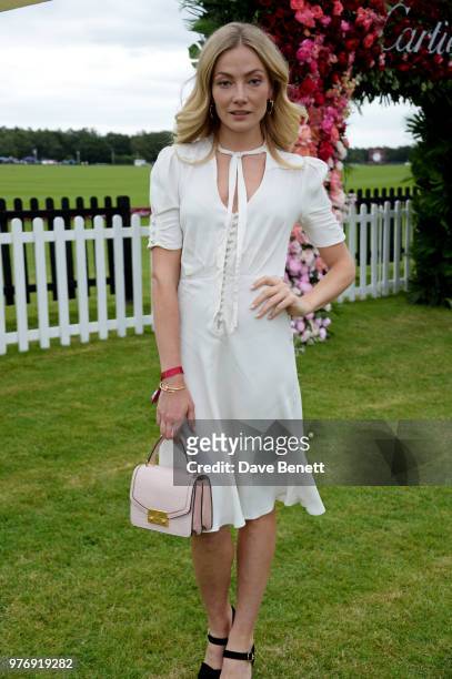 Clara Paget attends the Cartier Queen's Cup Polo Final at Guards Polo Club on June 17, 2018 in Egham, England.