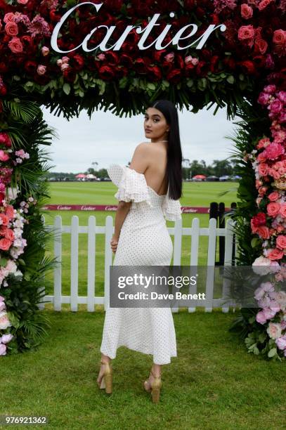 Neelam Gill attends the Cartier Queen's Cup Polo Final at Guards Polo Club on June 17, 2018 in Egham, England.