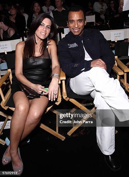 Maritere Vilar and Jon Secada attend the Custo Barcelona "Hairy Metal" Fall/Winter 2010/11 Collection during FASHIONmiami at Miami Design District on...