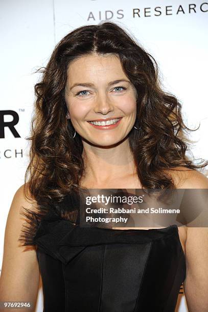 Paulina Porizkova attends the amfAR New York Gala co-sponsored by M.A.C Cosmetics at Cipriani 42nd Street on February 10, 2010 in New York City.