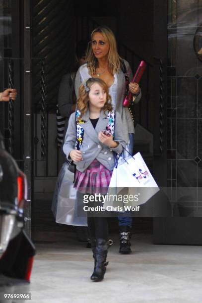 Tish Cyrus and her daughter Noah Cyrus are seen on March 13, 2010 in Santa Monica, California.