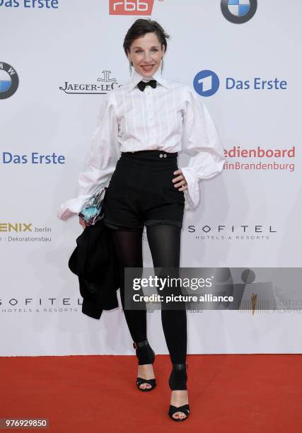 April 2018, Germany, Berlin: Actress Meret Becker arriving at the 68th award ceremony of the German film prize 'Lola' Photo: Britta...