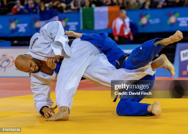 Marcel Jamet of Germany throws Anselmo Marinheiro of Great Britain for an ippon to win their u100kg M2 contest on his way to the final and gold medal...