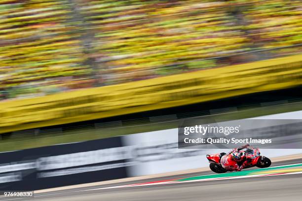 Jorge Lorenzo of Spain and Ducati Team rides to win during MotoGP race of Catalunya at Circuit de Catalunya on June 17, 2018 in Montmelo, Spain.