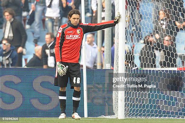 Salvatore Sirigu goalkeeper of Palermo looks dejected after Floro Flores's goal during the Serie A match between Udinese Calcio and US Citta di...