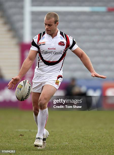 Daniel Holdsworth of Salford in action during the Super League match between Harlequins RL and Salford City Reds at The Stoop on March 14, 2010 in...