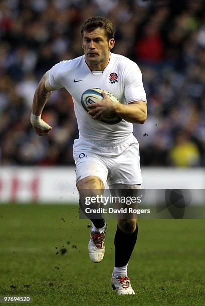 Mark Cueto of England in action during the RBS Six Nations Championship match between Scotland and England at Murrayfield Stadium on March 13, 2010...