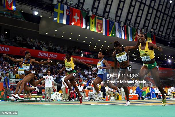 Veronica Campbell-Brown of Jamaica wins the gold medal in the Womens 60m Final during Day 3 of the IAAF World Indoor Championships at the Aspire Dome...