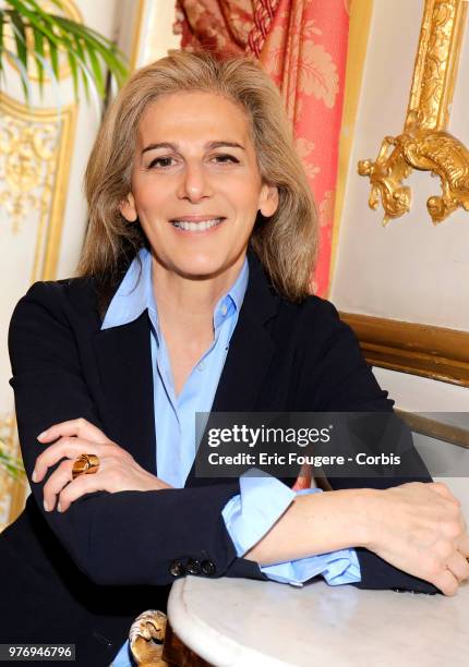 Journalist Anne Fulda poses during a portrait session in Paris, France on .