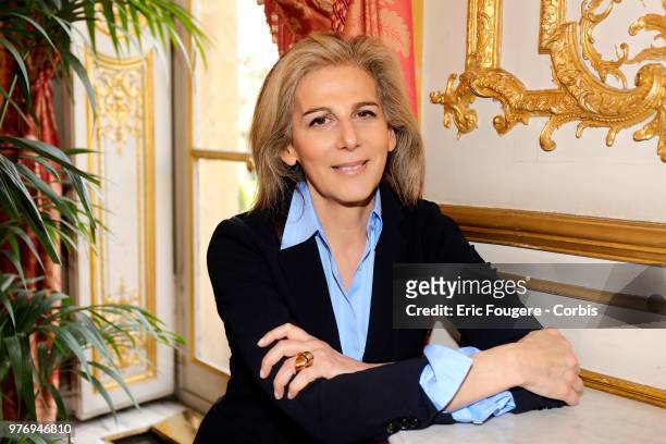 Journalist Anne Fulda poses during a portrait session in Paris, France on .