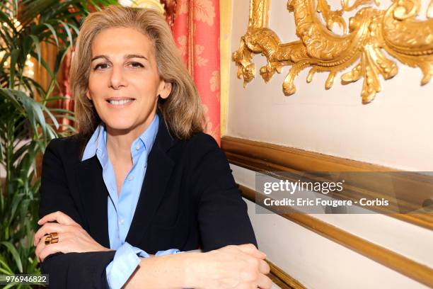 Journalist Anne Fulda poses during a portrait session in Paris, France on .