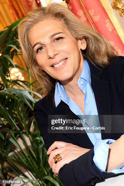 Journalist Anne Fulda poses during a portrait session in Paris, France on .