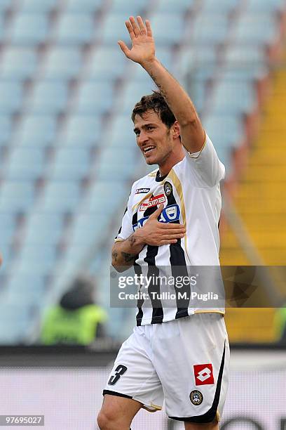 Floro Flores of Udinese celebrates his second goal during the Serie A match between Udinese Calcio and US Citta di Palermo at Stadio Friuli on March...