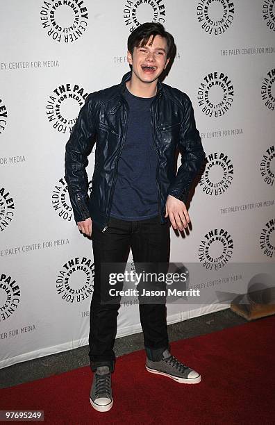 Actor Chris Colfer attends the "Glee" event at the 27th Annual PaleyFest at the Saban Theatre on March 13, 2010 in Beverly Hills, California.