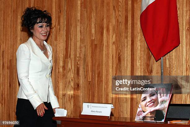 Mexican actress Maria Rojo attends the launching of the book 'Maria Rojo de Felicidad', by Susana Cato, as part of the 25th International Festival of...