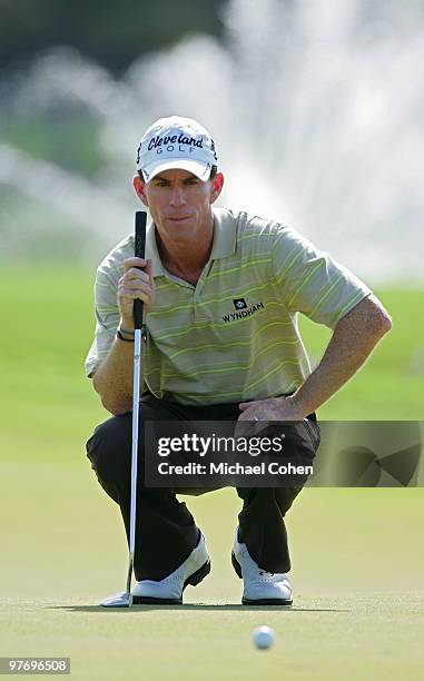 Skip Kendall lines up a putt during the continuation of the second round of the Puerto Rico Open presented by Banco Popular at Trump International...