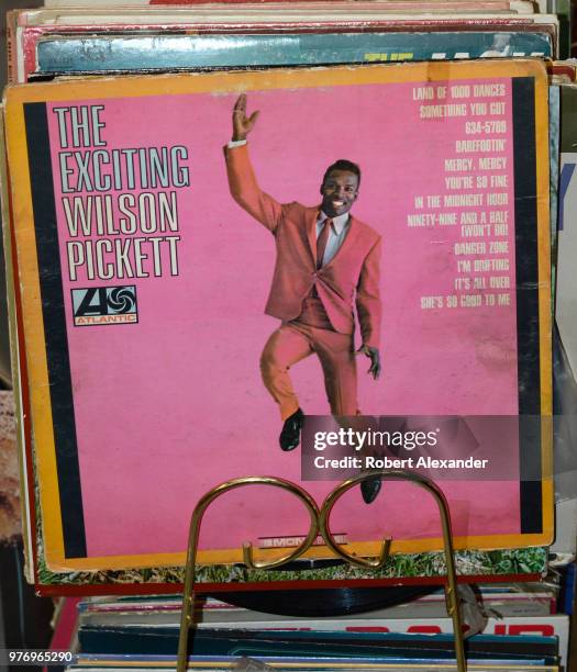 An Atlantic label LP album by R&B and soul singer Wilson PIckett titled 'The Exciting Wilson Pickett', released in 1966, for sale in a Santa Fe, New...