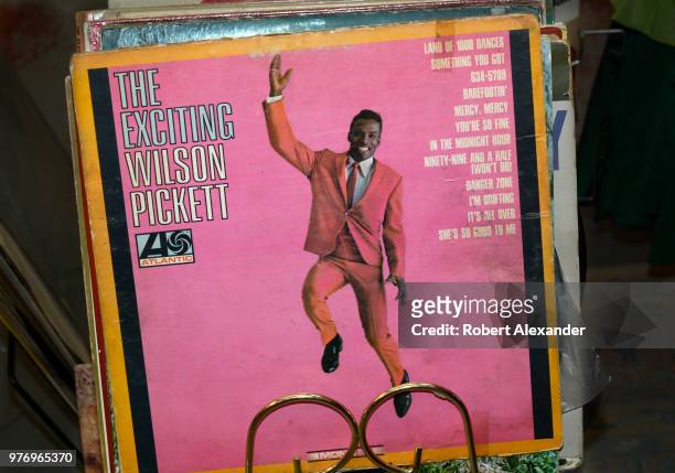 An Atlantic label LP album by R&B and soul singer Wilson PIckett titled 'The Exciting Wilson Pickett', released in 1966, for sale in a Santa Fe, New...