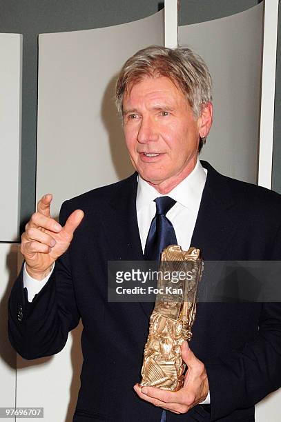 Awarded actor Harrisson Ford attends the Cesar Film Awards 2010 - Awards Room at Theatre du Chatelet on February 27, 2010 in Paris, France.
