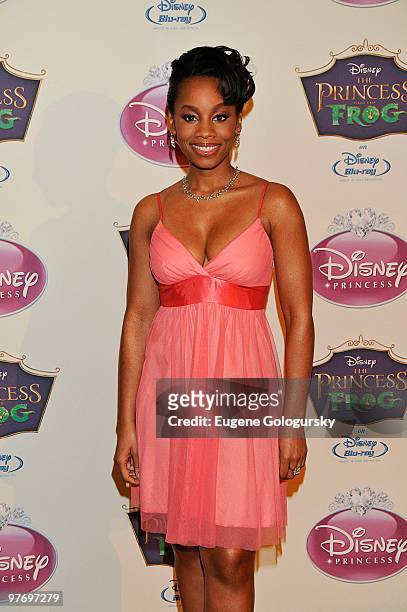 Anika Noni Rose attends Princess Tiana's official induction into the Disney Princess Royal Court and "The Princess and the Frog" DVD launch at The...