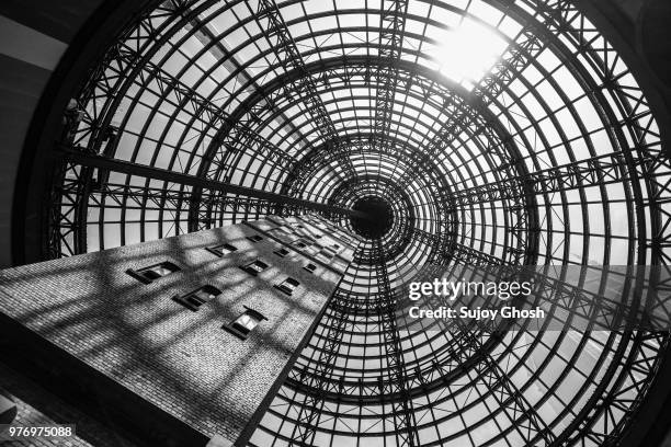 melbourne central tower under dome, melbourne central mall, melbourne, victoria, australia - victoria tower stock pictures, royalty-free photos & images