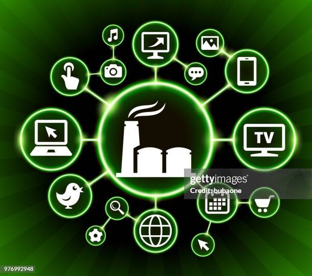 oil pump internet communication technology dark buttons background - hydraulic fracturing icons stock illustrations