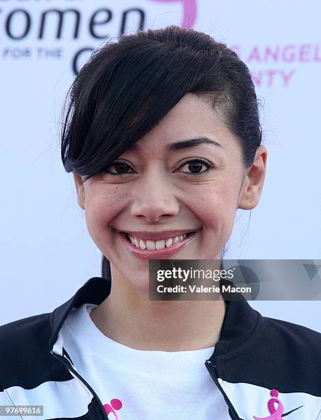 Actress Aimee Garcia arrives at the 14th Annual Susan G. Komen LA County Race For The Cure on March 14, 2010 in Los Angeles, California.