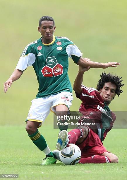 Bafana Bafana's player fight for the ball during the South Africa national soccer team training session held at the Granja Comary on March 14, 2010...