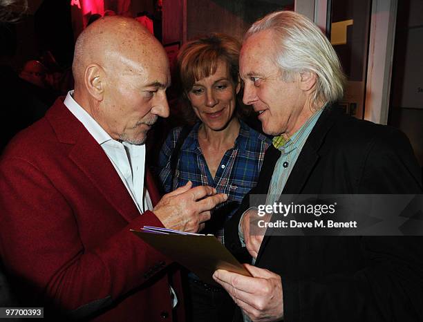 Patrick Stewart and Juliet Stevenson attend the Almeida 2010 Fundraising Gala, at the Almeida Theatre on March 14, 2010 in London, England.