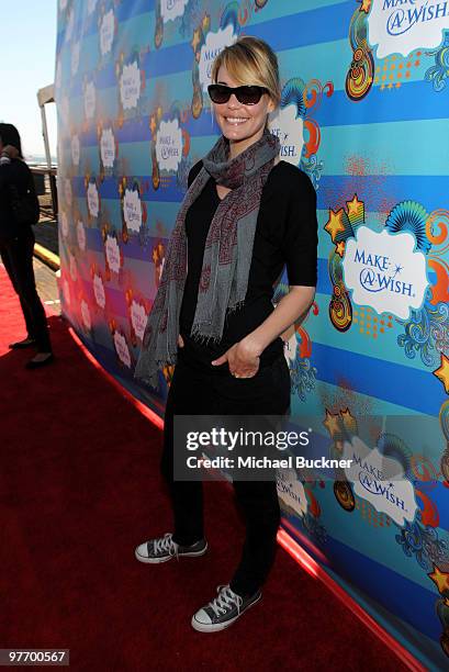 Actress Leslie Bibb attends the Make-A-Wish Foundation's Day of Fun hosted by Kevin & Steffiana James held at Santa Monica Pier on March 14, 2010 in...