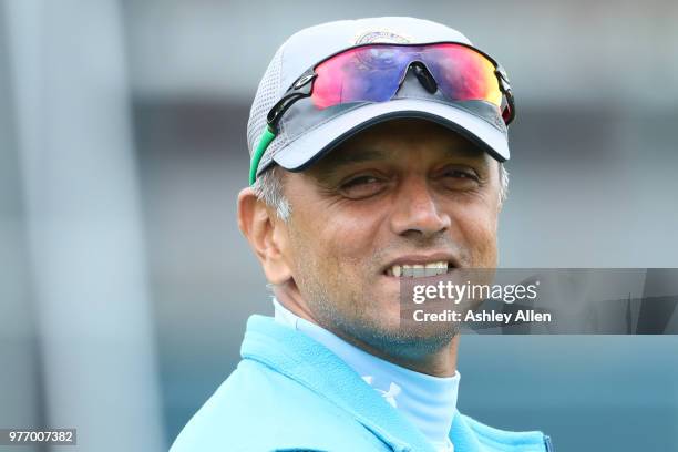 India A coach Rahul Dravid during a tour match between ECB XI v India A at Headingley on June 17, 2018 in Leeds, England.