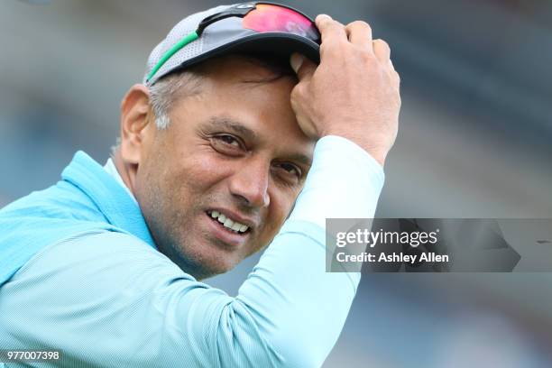 India A coach Rahul Dravid during a tour match between ECB XI v India A at Headingley on June 17, 2018 in Leeds, England.