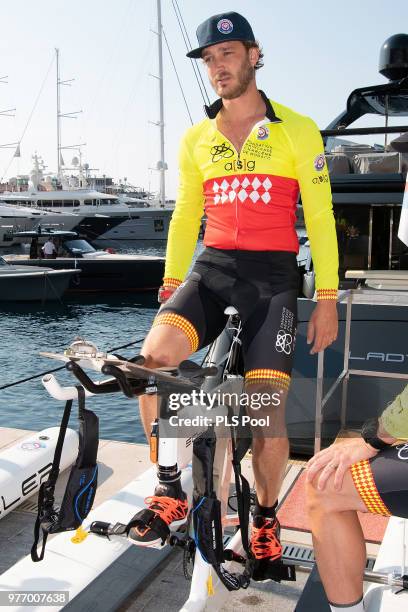 Pierre Casiraghi attends the Riviera Water Bike Challenge 2018 on June 17, 2018 in Monaco, Monaco.
