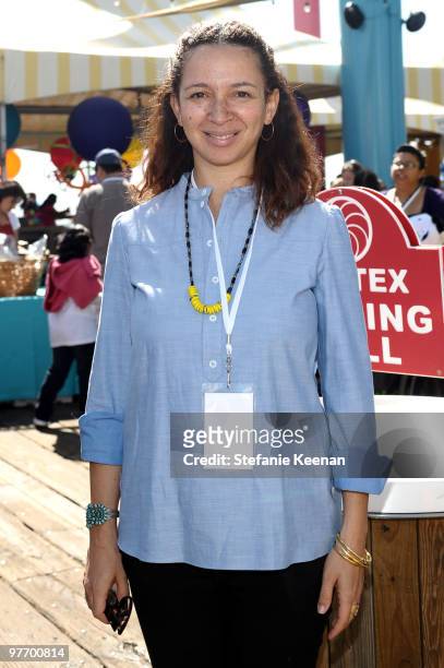 Actress Maya Rudolph attends the Make-A-Wish Foundation's Day of Fun hosted by Kevin & Steffiana James held at Santa Monica Pier on March 14, 2010 in...