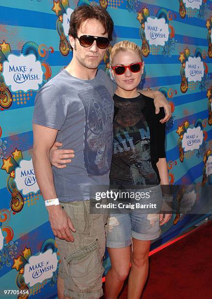 Stephen Moyer and Anna Paquin arrive at the Make A Wish Foundation event hosted by Kevin and Steffiana James at Santa Monica Pier on March 14, 2010...